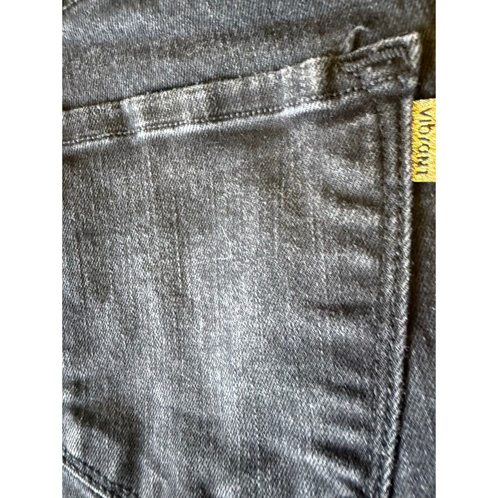 Vibrant M.I.U. made in USA blk distressed ultra flared Bell bottom womens size 3 - Picture 8 of 8